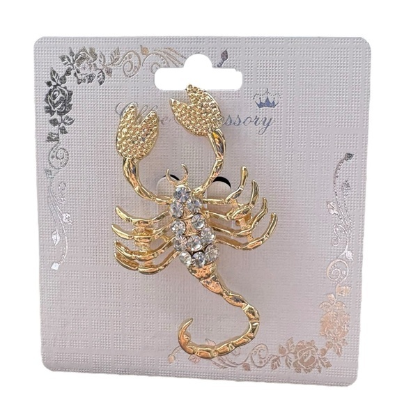 325 Chloe Accessory Gold Tone Scorpio Zodiac Scorpion Pin Brooch 13$